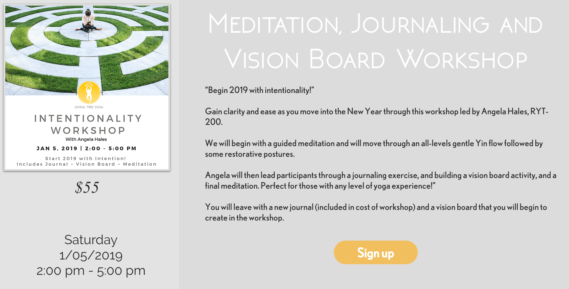 Meditation, Journaling and Vision Board Workshop